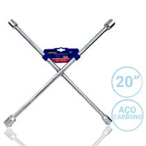 Chave De Roda em Cruz Universal para Veículos Carro 4 Bocas 20 Pol. 17x19x21x23mm Aço
