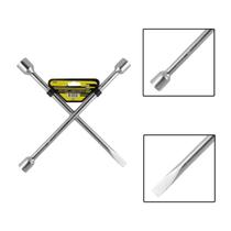 Chave De Roda Tipo Cruz 17x19x21mm Com 3 Bocas e Espátula Chave De Roda Tipo Cruz 17x19x21mm Com 3 Bocas e Espátula