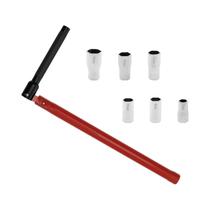 Chave De Torneira Em Aço Carbono Com 5 Soquetes E 1 Mandril Para Instalação De Torneiras E Pias