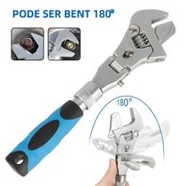 Chave De Torque Ajustável De 10 Polegadas, Catraca Dobrável De 180 Graus, 5 Em 1, Chave De
