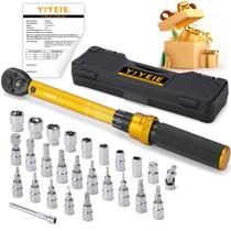 Chave de torque para bicicleta YIYEIE 1/4" Drive 1-25 Nm com 27 unidades Chave de torque para bicicleta YIYEIE 1/4" Drive 1-25 Nm com 27 unidades