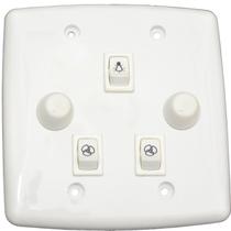 Chave Dimmer Rotativo 4x4 C/1 Lâmpada E 2 Ventilador Rxf