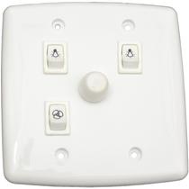 Chave Dimmer Rotativo 4x4 C/2 Lâmpadas E 1 Ventilador Rxf