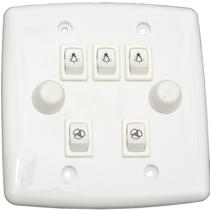 Chave Dimmer Rotativo 4x4 C/3 Lâmpadas E 2 Ventilador Rxf