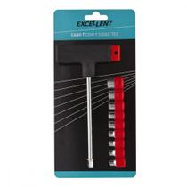 Chave Fenda Excellent Cabo ''T'' Com 9 Soquetes 04-12Mm 7Gi