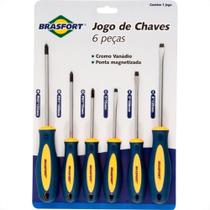 Chave Fendaphillips Brasfort Com 06 Pecas 7029 Chave Fendaphillips Brasfort Com 06 Pecas 7029