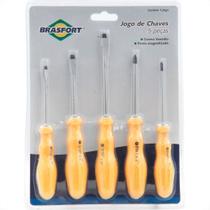 Chave Fendaphillips Brasfort Magnetica Com 05 Pecas 8027