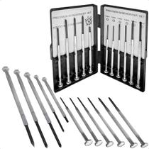 Chave Fina de Precisão 11 Peças com Estojo Fenda Philips Awl