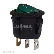 Chave gang.3polos redonda 6a on-off verde Chave gang.3polos redonda 6a on-off verde