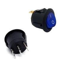 Chave Gangorra Botão Liga e Desliga 3 Pinos Adaptador Conexão LED Kcd1 106n Azul 0239607 - CHIPSCE