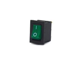 Chave Gangorra com 3 Terminais 6A/250V Verde com Neon - KCD1-102N