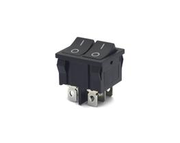 Chave Gangorra Dupla com 6 Terminais 6/12A/250V Preta - KCD5-202