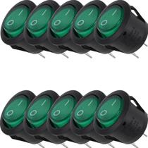 Chave Gangorra Kcd1-106 Liga Desliga Com Led Verde Kit 10 Peças Chave Gangorra Kcd1-106 Liga Desliga Com Led Verde Kit 10 Peças
