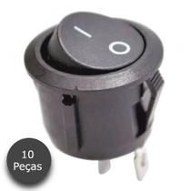 Chave gangorra liga/desliga KCD1-105-101 preta 10 Peças