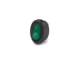Chave Gangorra Oval com 3 Terminais 6A/250V com Neon Verde - KCD1-115N