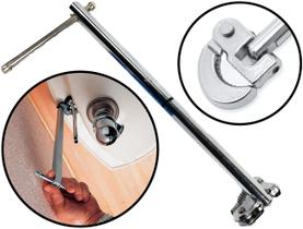 Chave Grifo Em Aço Para Lavatório Torneira Reparos Manutenções 11 Polegadas Bramix Chave Grifo Em Aço Para Lavatório Torneira Reparos Manutenções 11 Polegadas Bramix