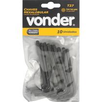 Chave Hexalobular T27 com Furo Guia Crv com 10 peças - Vonder