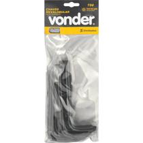 Chave Hexalobular T50 c/ Furo Guia Crv c/ 05 peças Vonder