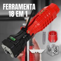 Chave Hidráulica 18 em 1 Profissional Multiuso para Instalação Reparação de Pias com Nivelador Chave Hidráulica 18 em 1 Profissional Multiuso para Instalação Reparação de Pias com Nivelador