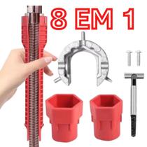 Chave Hidráulica Multifuncional 8 1 Inglesa Boca Grifo Fenda