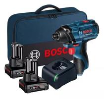 Chave Impacto + 2 Baterias Bosch 12v 4ah Gdr 120-li Carregador Bolsa