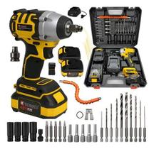 Chave Impacto 48v Profissional Nk30029 Maleta 35 Peças. Amarelo 50 60hz