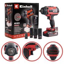 Chave Impacto a Bateria Profissional Sem fio Einhell 18v Potente Brushless 1/2 Soquete Parafusadeira