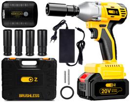 Chave Impacto Bivolt. 1/2 Pol Brushless Com Adaptador Bateria