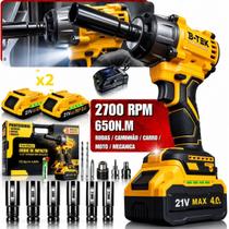 Chave Impacto Furradeira 21V 650Nm 1/2 Brushless 2 Baterias Chave Impacto Furradeira 21V 650Nm 1/2 Brushless 2 Baterias