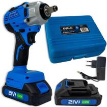 Chave Impacto Parafusadeira 21V PWR35 2 Baterias Carregador SIGMA 4 Soquetes 14/ 21mm EVSLI4 EVALD