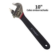 Chave Inglesa Ajustável 10 Polegadas Cabo Emborrachado Ergonômico