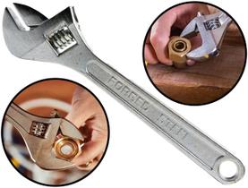 Chave Inglesa Ajustável 12 Polegadas Em Aço Carbono Acabamento Cromado Bramix Chave Inglesa Ajustável 12 Polegadas Em Aço Carbono Acabamento Cromado Bramix