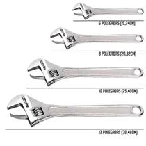 Chave Inglesa Ajustável de Aço 12 Pol, 10 Pol, 8 Pol, 6 Pol Profissional Pyramid