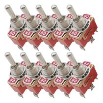 Chave Interruptor Alavanca Kn-1122 15a 250v Off On Off - Kit 10 Peças Chave Interruptor Alavanca Kn-1122 15a 250v Off On Off - Kit 10 Peças