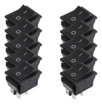 Chave Interruptor Gangorra Liga Desliga Preto Kcd4-201c - 10 Peças