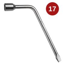 Chave L de Roda com Espátula 17mm em Aço Cromado Chave L de Roda com Espátula 17mm em Aço Cromado