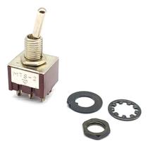 Chave Mini toggle ON-ON Guitarra 2 posições PRETA M205 6P Chave Mini toggle ON-ON Guitarra 2 posições PRETA M205 6P