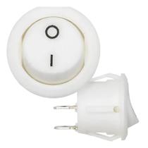 Chave On Off Redonda 6A Branco Mini KCD1