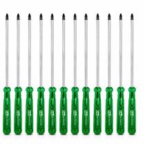 Chave Philips Longa PH2 Imantada Haste 35cm Kit 4 8 12 Peças Reparos Residenciais Serviço Doméstico Profissional -