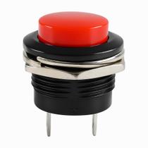 Chave pulso push button 2 polos 13mm vermelha 3a 250v
