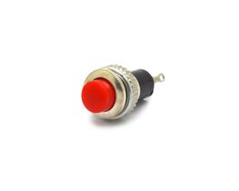 Chave Push-Button com 2 Terminais sem Trava SPST 0,5A/250Vac Desliga/(Liga) - Vermelho - DS-316
