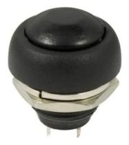 Chave / Push Button Pulsante 12mm Impermeável Preto