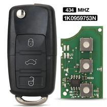 Chave Remota Inteligente Para Carro VW Golf Jetta Tiguan Polo 3BTN 434 MHz Chip ID48 Lâmina