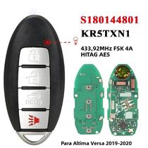 Chave Remota Inteligente Sem Chave Para Carro Nissan Altima Versa 2019 2020 433MHz Chip 4A Fob Chave Remota Inteligente Sem Chave Para Carro Nissan Altima Versa 2019 2020 433MHz Chip 4A Fob
