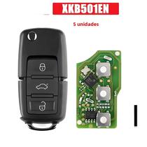 Chave Remota Universal com Fio Xhorse XKB501EN (5 Peças) - 3 Botões - Para Volkswagen B5