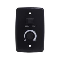 Chave Rotativa 400W Preta Bivolt Com Tecla Liga Desliga Para Ventilador Oscilante Parede Ou Coluna