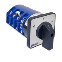 Chave Rotativa Estrela Triângulo Trifásica - Desliga Liga(Y) Liga(Delta) - Porta de Painel LW28-YD