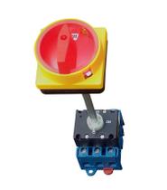 Chave Rotativa Para Porta de Painel Liga/Desliga Tripolar D11-Haste de 150mm-Encaixe Trilho Din Chave Rotativa Para Porta de Painel Liga/Desliga Tripolar D11-Haste de 150mm-Encaixe Trilho Din