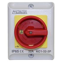 Chave Seccionadora 3 Polos 32A Em Caixa Ip65 Kc1-32-3P Metaltex