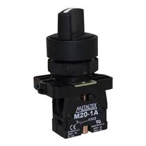 Chave Seletora 2 Posições Com Retorno 1NA Metaltex Chave Seletora 2 Posições Com Retorno 1NA Metaltex